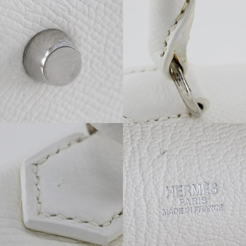 [Hermes] Hermes 
 Chupar anvi 26 bolso 
 VO Epson White □ K grabado Handbill A5 Double Zipper Sac Anvi 26 Damas A Rank