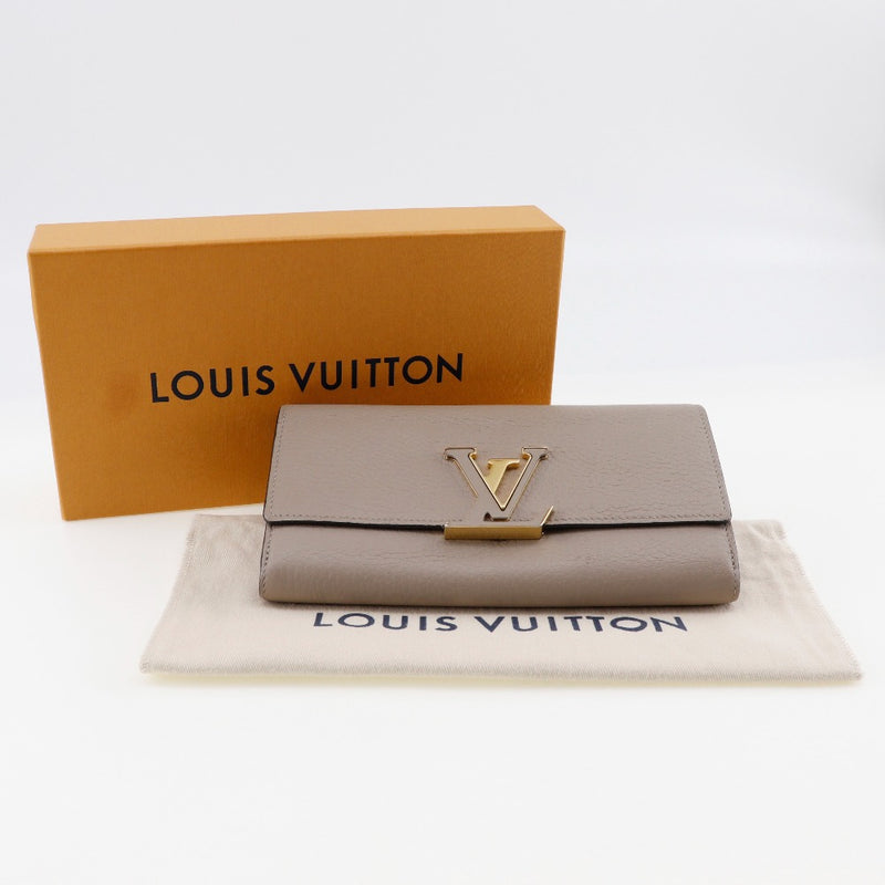 [Louis Vuitton] Louis Vuitton 
 Portofoille Capsine Long Billet 
 M61249 × Torillon Gale MI4169 Botón Snap grabado Portefeiulle Capuccine Damas A-Rank