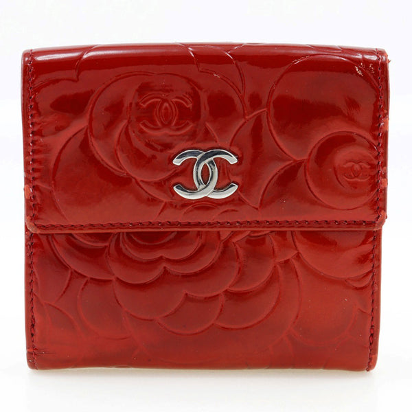 [Chanel] Chanel 
 Billetera 
 Botón Snap de cuero de patente Damas B-Rank