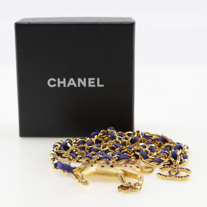 [Chanel] Chanel 
 Cinturón de la cadena 
 Chapado de oro 01A Cinturón de cadena grabado Damas