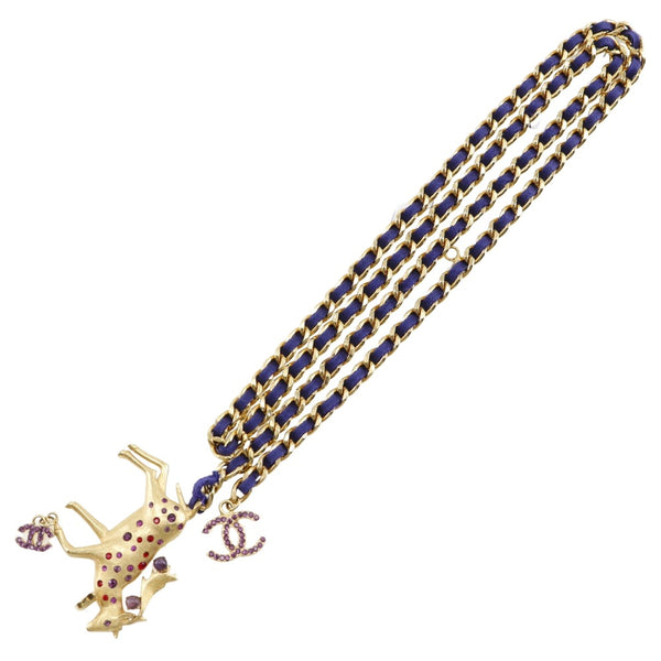 [Chanel] Chanel 
 Cinturón de la cadena 
 Chapado de oro 01A Cinturón de cadena grabado Damas