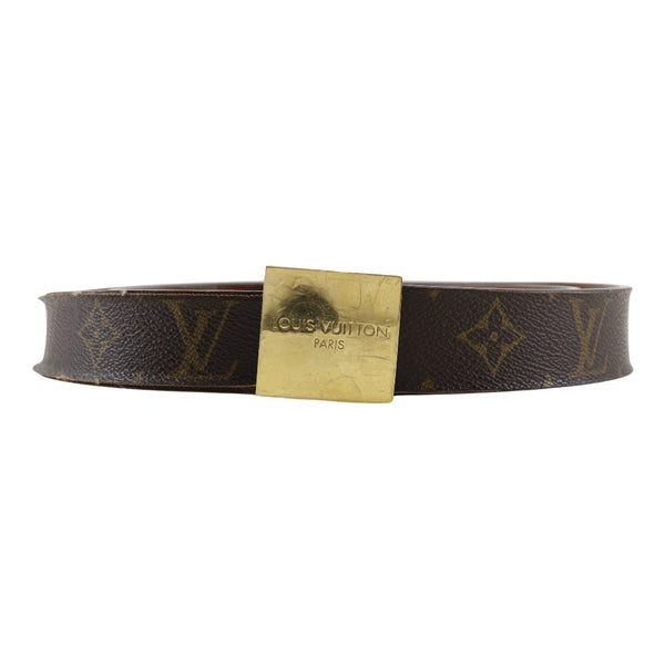 [Louis Vuitton] Louis Vuitton 
 ceintureCarabonde 
 M6801 Monogram Canvas x Gold Placing LB1001 gravé ceinture carre masculin B-Rank