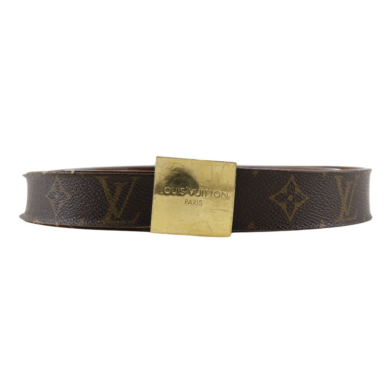 [Louis Vuitton] Louis Vuitton Santule Care Belt M6801 Monogram Canvas x Gold Placing LB1001 gravé Ceinture Carre Men's B-Rank