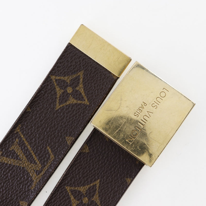 [Louis Vuitton]LOUIS VUITTON ceintureCare belt M6801 monogram canvas ×Plated Gold LB1001 engraved CEINTURE CARRE Men's B-Rank