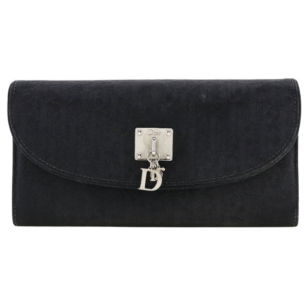 [Dior] Christian Dior 
 long wallet 
 Canvas snap buttons Ladies B-Rank