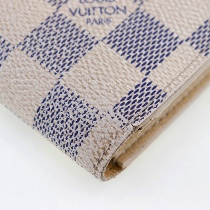 【LOUIS VUITTON】ルイ・ヴィトン
 二つ折り財布
 ダミエアズールキャンバス MI1038刻印 スナップボタン レディースB-ランク