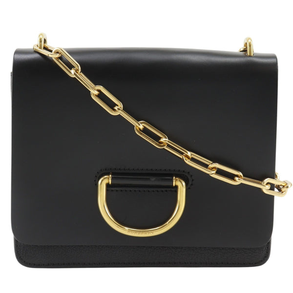 BURBERRY バーバリー ショルダーバッグ ミディアム Dリングバッグ 4076336 ブラック レザー レディース ゴールド金具【本物保証】 BURBERRY - BURBERRY バーバリー ショルダーバッグ ミディアム Dリング