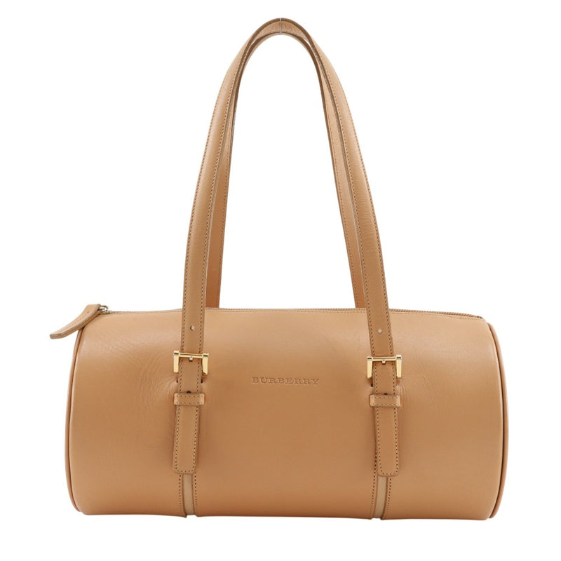 A4可 美品 バーバリー レザー トートバッグ ロゴ型押し ファスナー ブラック BURBERRY（バーバリー） ハンドバッグ ビジネスバッグ レザー ブラック
