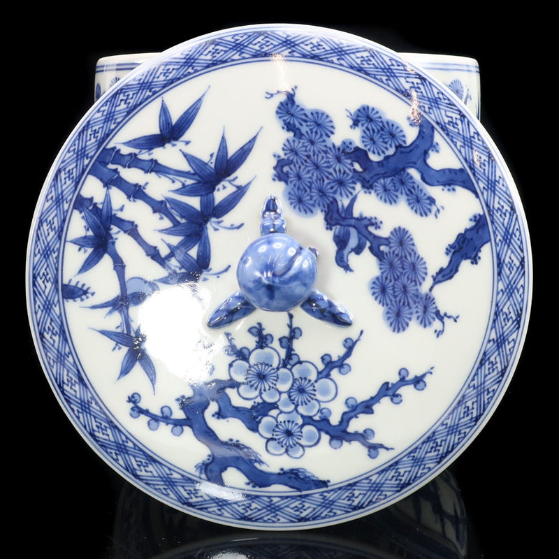 【kyoyaki】京焼 真葛香斎 作 祥瑞胴締水指 ( 替塗蓋付 ) 陶磁器 _ 茶道具 kyoyaki】京焼 真葛香斎 作 祥瑞胴締水指 ( 替塗蓋付 ) 茶道具