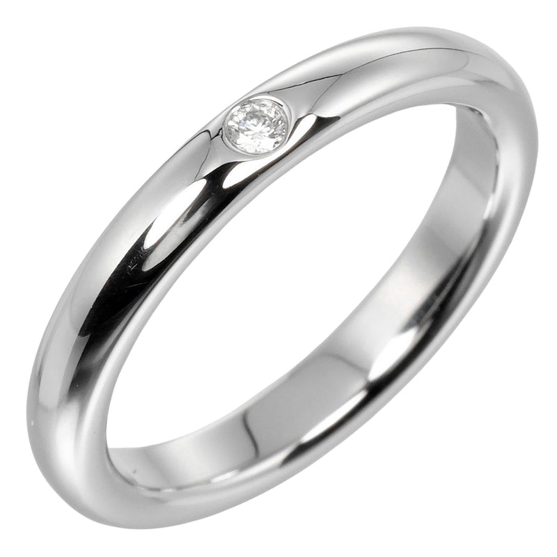 [TIFFANY & CO.] Tiffany 
 Stacking Band No. 7 Ring / Ring 
 PT950 Platinum x 1P Diamond about 4.76g Stacking Band Ladies A Rank