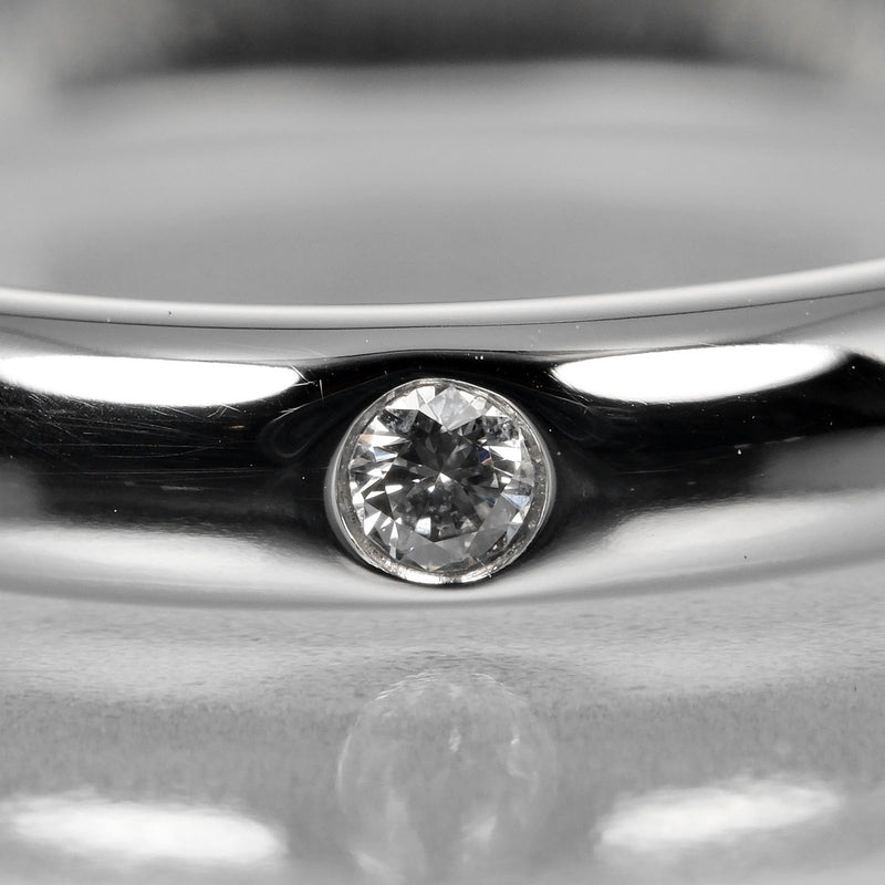 [Tiffany & co.] Tiffany 
 Anillo / anillo de la banda de apilamiento 
 PT950 Platinum x 1p Diamond aproximadamente 4.76 g de la banda de apilamiento Damas A Rank