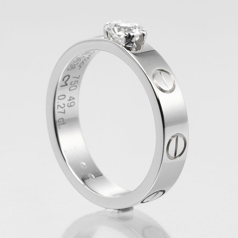 [Cartier] Cartier 
 Love Solitaire No. 9 Anillo / anillo 
 0.27ct vvs1/f/2ex/vg k18 oro blanco x diamante aproximadamente 4.33g amor solitario damas un rango