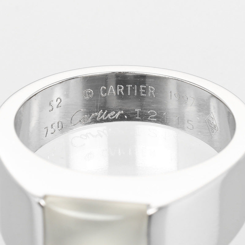 [Cartier] Cartier 
 Anillo / anillo del tanque No. 12 
 K18 Gold White X Moonstone alrededor de 13.04G Tank Ladies A Rank