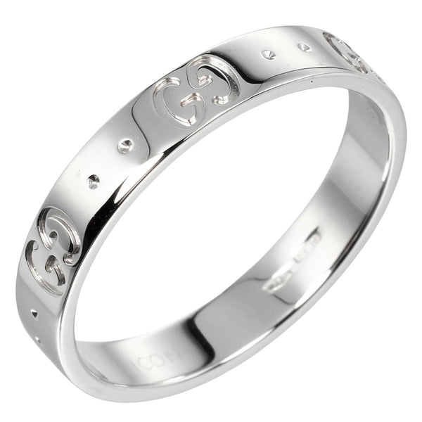 [GUCCI] Gucci 
 GG icon No. 19 Ring / Ring 
 K18 White Gold Approximately 3.92g GG ICON Men A Rank