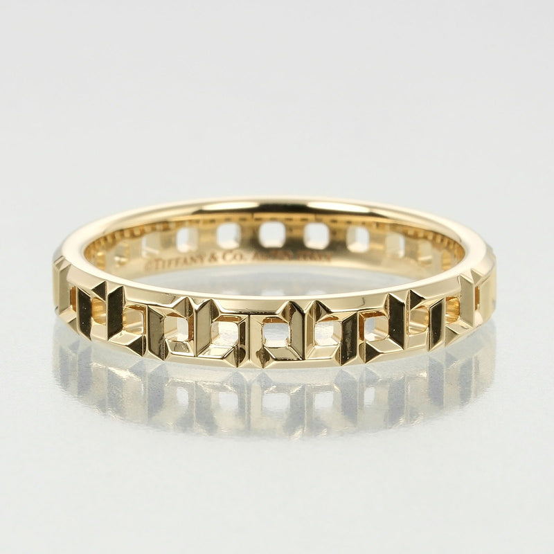 [Tiffany＆Co。]蒂法尼 
 T Trunaro 16号戒指 /戒指 
 3.5毫米K18黄金大约3.9克真正的狭窄男人