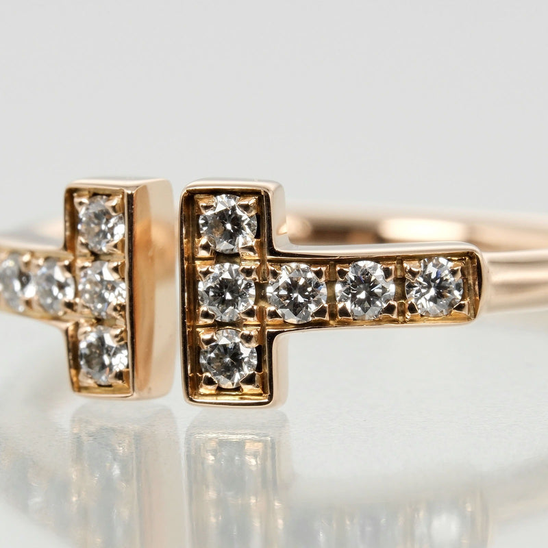 [Tiffany & Co.] Tiffany 
 T- 와이어 No. 6 링 / 링 
 K18 Pink Gold X 12p 다이아몬드 약 2.1g T 와이어 숙녀 랭크