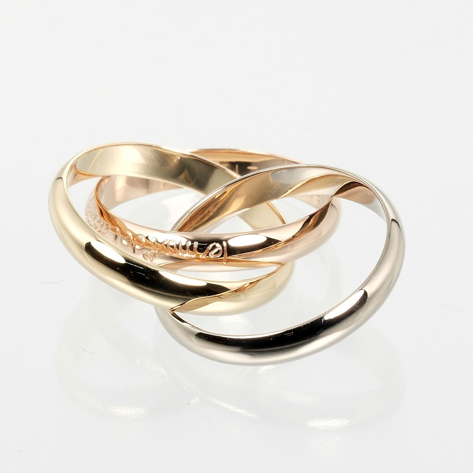 のじこ12号 カルティエ K18YG WG PG トリニティ リング のじこ12号