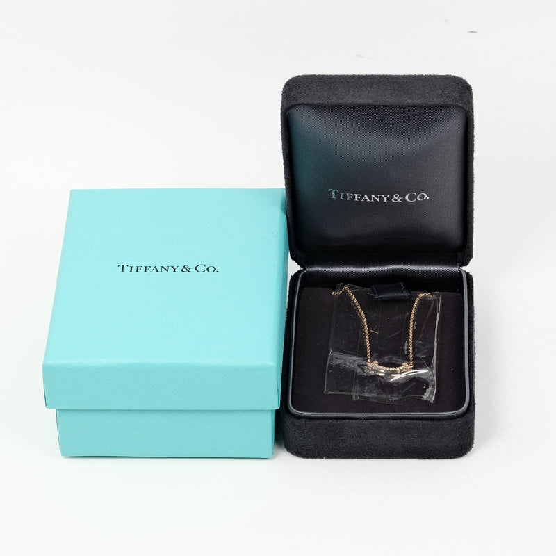 【TIFFANY&Co.】ティファニー
 Tスマイル ミニ ネックレス
 K18ピンクゴールド×ダイヤモンド 約2.7g T Smile Mini レディースAランク