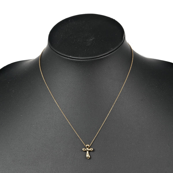 [Tiffany＆Co。]蒂法尼 
 小十字项链 
 K18黄金大约3.71克小十字女士