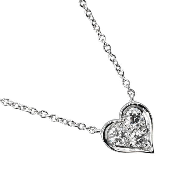 [Tiffany & Co.] Tiffany 
 감상적인 심장 목걸이 
 PT950 플래티넘 X 다이아몬드 약 3.18g 감상적인 심장 숙녀 계급