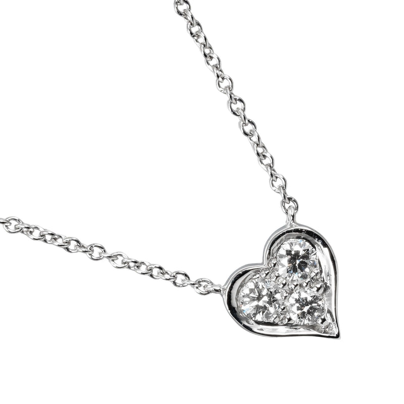 [TIFFANY & CO.] Tiffany 
 Sentimental heart necklace 
 PT950 Platinum x Diamond about 3.18g Sentimental Heart Ladies A Rank