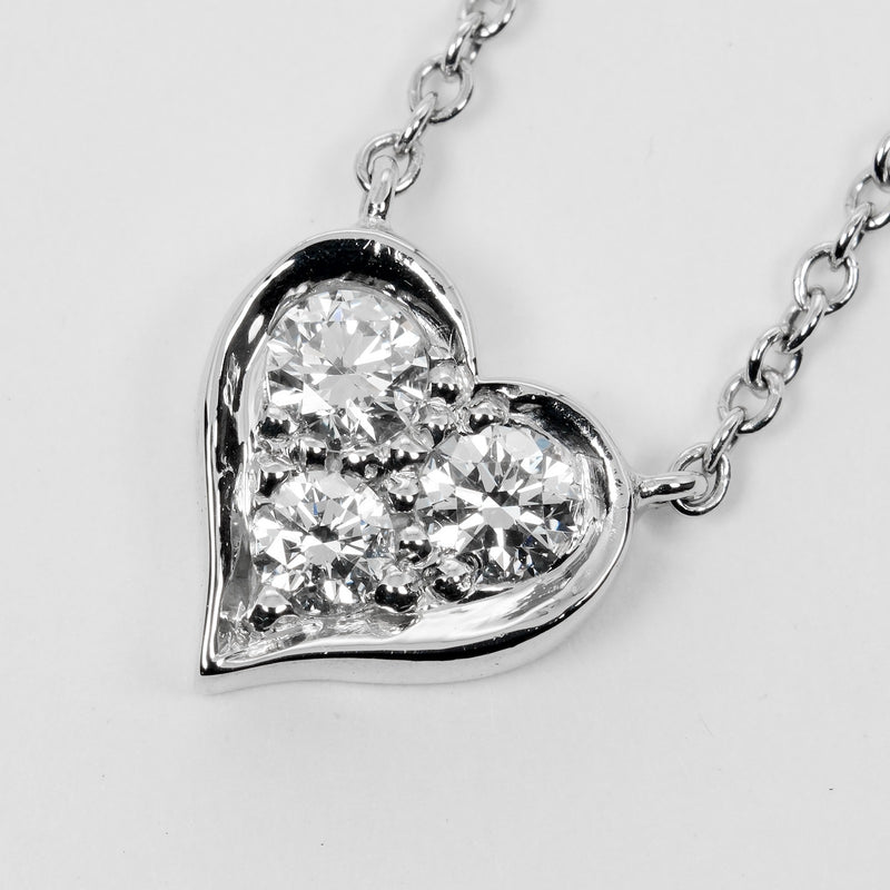 【TIFFANY&Co.】ティファニー
 センチメンタルハート ネックレス
 Pt950プラチナ×ダイヤモンド 約3.18g Sentimental heart レディースAランク