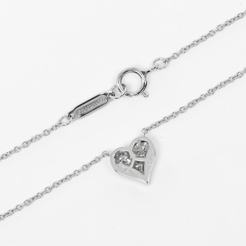 【TIFFANY&Co.】ティファニー
 センチメンタルハート ネックレス
 Pt950プラチナ×ダイヤモンド 約3.18g Sentimental heart レディースAランク