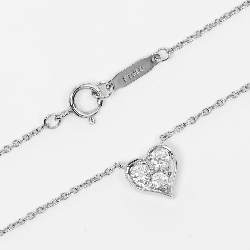 [TIFFANY & CO.] Tiffany 
 Sentimental heart necklace 
 PT950 Platinum x Diamond about 3.18g Sentimental Heart Ladies A Rank
