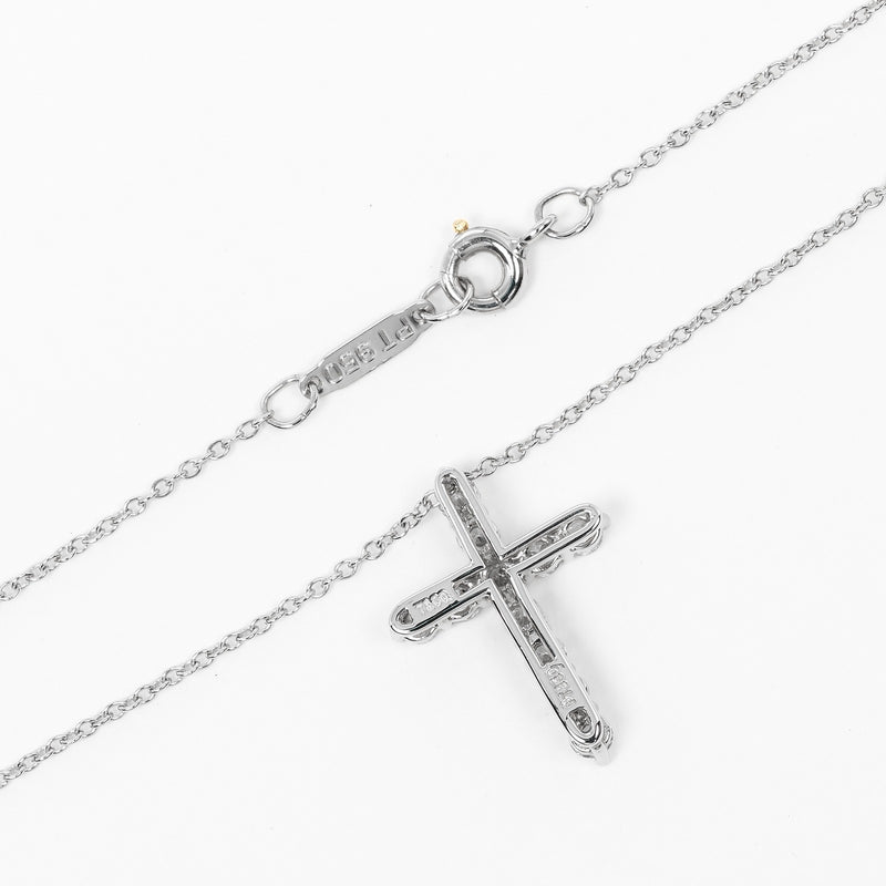 [TIFFANY & CO.] Tiffany 
 Small cross necklace 
 PT950 Platinum x Diamond about 3.83g Small Cross Ladies A Rank