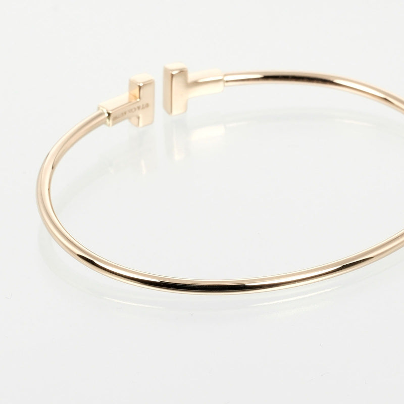 [Tiffany＆Co。]蒂法尼 
 T线窄手镯 
 SM型号在15cm K18粉红色的金线上