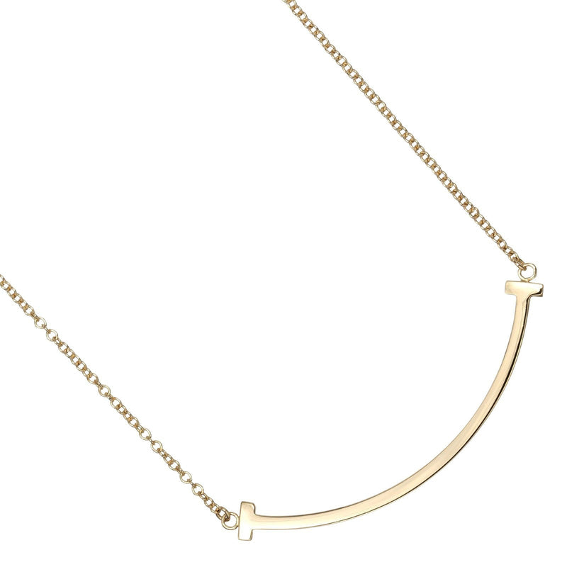 [Tiffany & CO.] Tiffany T-Smile petit collier K18 Gold jaune Env. 3G t Smile des petites femmes a un rang