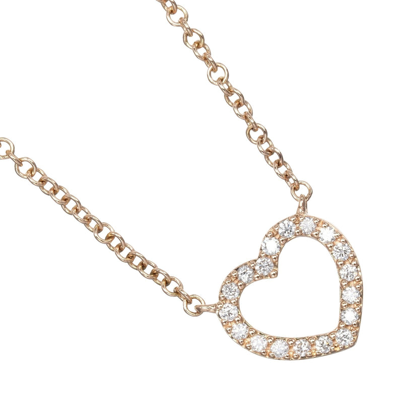 [Tiffany & CO.] Collier de coeur Metro Tiffany K18 Gold rose x Diamond env. 2G Metro Heart Women a un rang