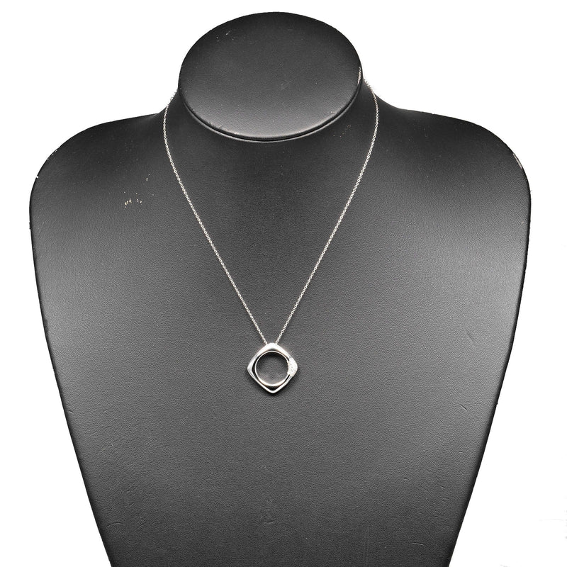 ティファニー ペンダントトップ ダイヤ スクエア サークル K18WG【中古】BLJ TIFFANY\u0026Co.(ティファニー) ネックレス美品 ティファニー T