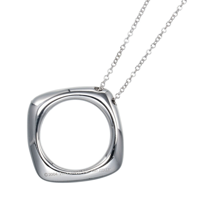 TIFFANY&Co.】ティファニー スクエア サークル ネックレス K18ホワイト