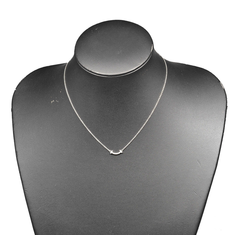 TIFFANY&Co.】ティファニー Tスマイル ミニ ネックレス K18ホワイト  