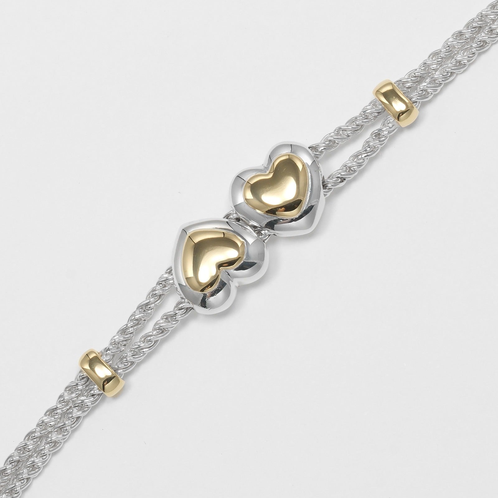 メル オールドティファニー ダブルロープ ハート ブレスレット TB3fe TIFFANY&Co.】ティファニー ダブルハート ロープ ヴィンテージ