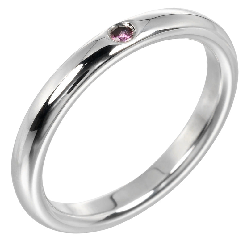 [Tiffany & co.] Tiffany 
 Banda de apilamiento No. 10 Anillo / anillo 
 Silver 925 x Pink Sapphire aproximadamente 2.48g Banda de apilamiento Damas A Rank