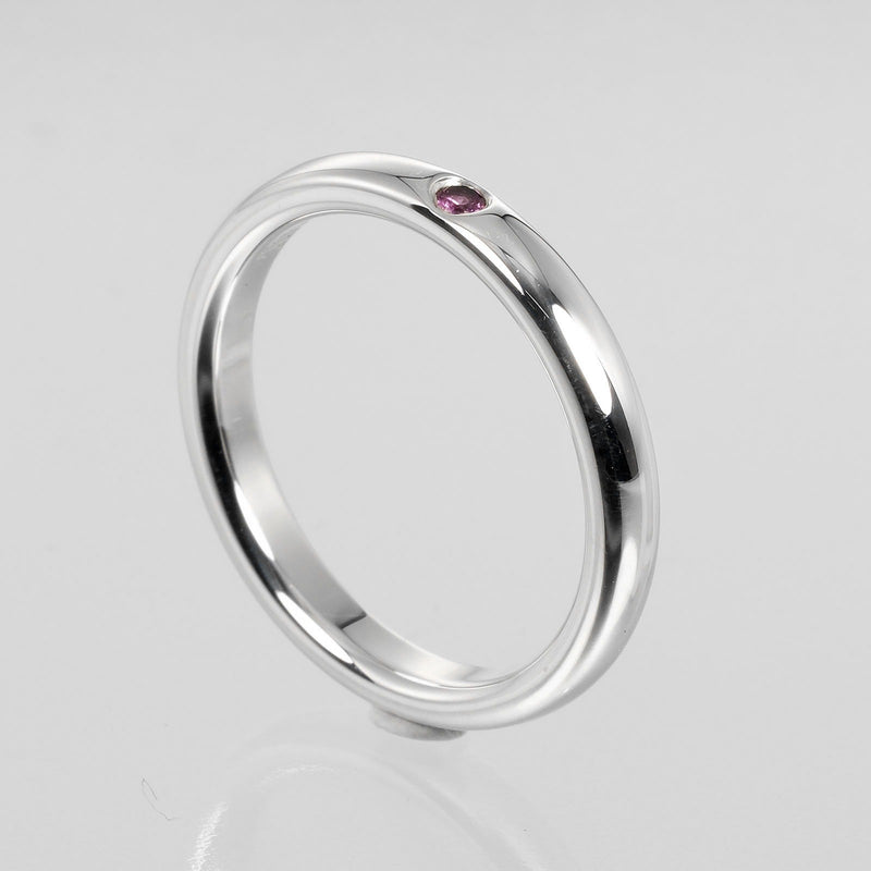 [Tiffany & co.] Tiffany 
 Banda de apilamiento No. 10 Anillo / anillo 
 Silver 925 x Pink Sapphire aproximadamente 2.48g Banda de apilamiento Damas A Rank