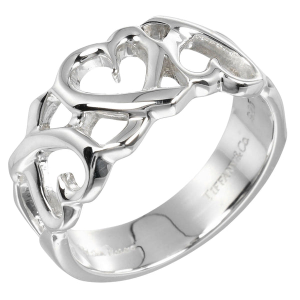[TIFFANY & CO.] Tiffany 
 Triple Rubbing Heart No. 12 Ring / Ring 
 Silver 925 about 3.71g Triple RubBing Heart Ladies A Rank