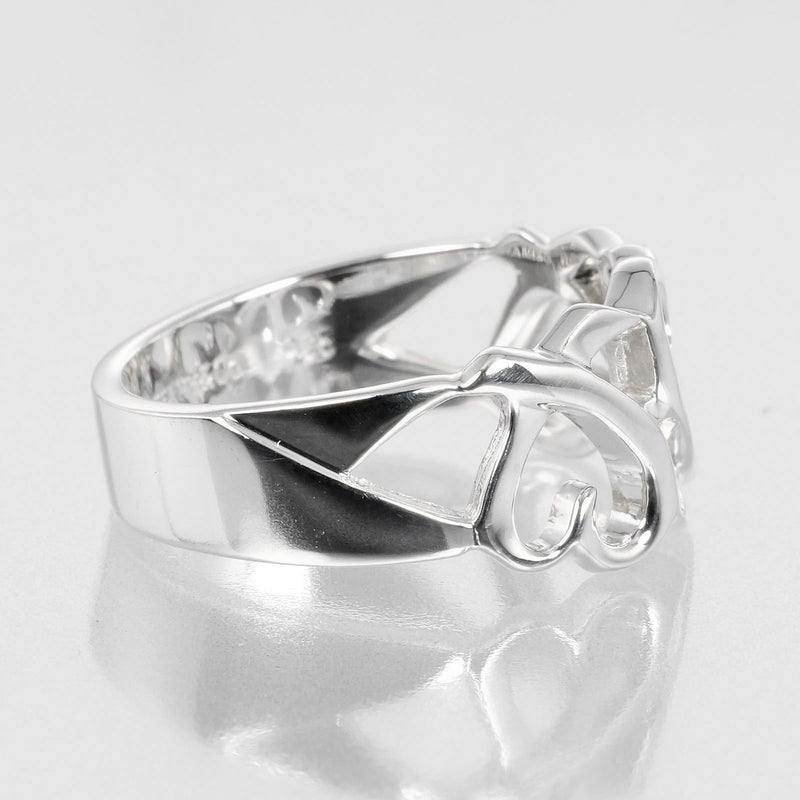 [Tiffany＆Co。]蒂法尼 
 三重摩擦心12戒指 /戒指 
 银925大约3.71克三重摩擦的心女士