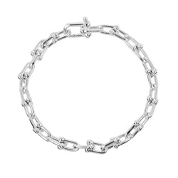 [Tiffany＆Co。]蒂法尼 
 硬件小链接手镯 
 18厘米银925周围的SM臂围绕18.89g硬件小链接女士