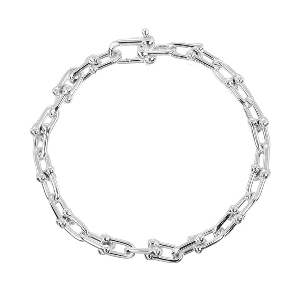 [TIFFANY & CO.] Tiffany 
 Hardware small link bracelet 
 18cm Silver 925 around SM arm around 18.89g Hardware Small Link Ladies A Rank