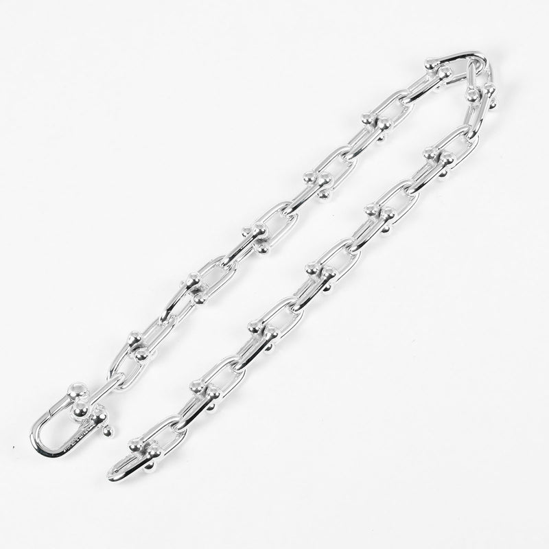 [Tiffany＆Co。]蒂法尼 
 硬件小链接手镯 
 18厘米银925周围的SM臂围绕18.89g硬件小链接女士