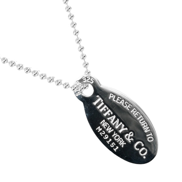 [Tiffany＆Co。]蒂法尼 
 Retton -Obertag项链 
 86厘米的球链银925大约25.8克返回椭圆形女士