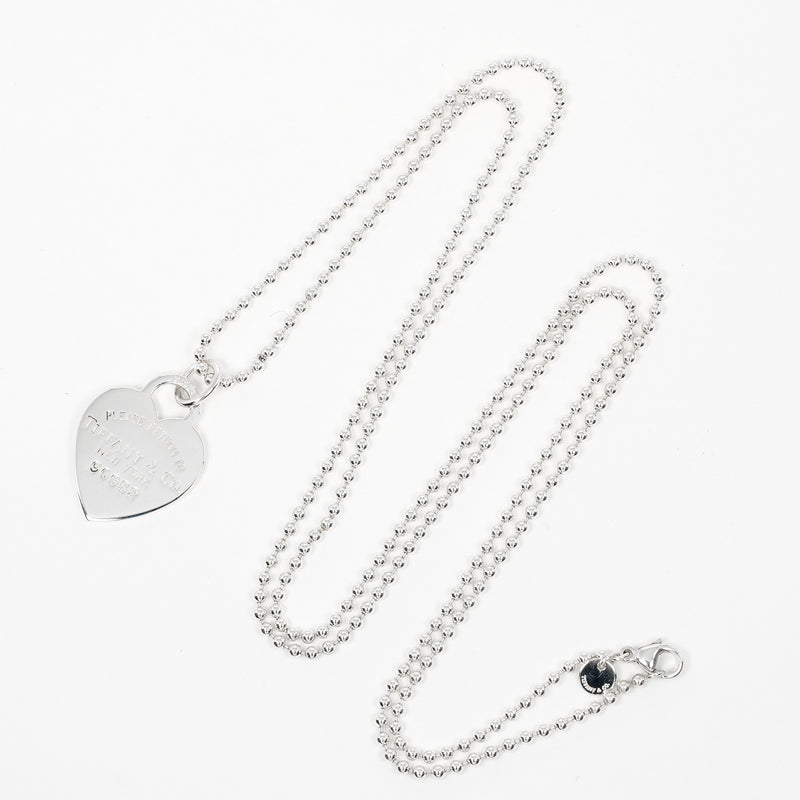 [TIFFANY & CO.] Tiffany 
 Returned Heartltag Necklace 
 86cm Ball Chain Silver 925 about 23.8G Return to Hartltag Ladies A Rank