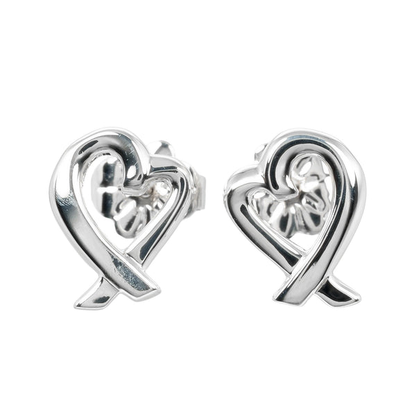 [Tiffany & co.] Tiffany 
 Arete del corazón frotando 
 Silver 925 alrededor de 1.57 g de corazón amoroso Damas A Rank