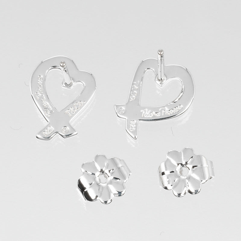 [Tiffany & co.] Tiffany 
 Arete del corazón frotando 
 Silver 925 alrededor de 1.57 g de corazón amoroso Damas A Rank