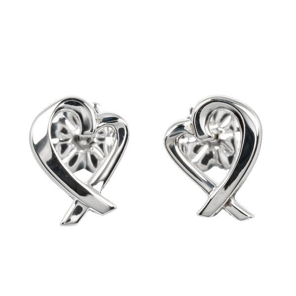 [Tiffany & co.] Tiffany 
 Arete del corazón frotando 
 Silver 925 alrededor de 1.22g de corazón amoroso Damas un rango