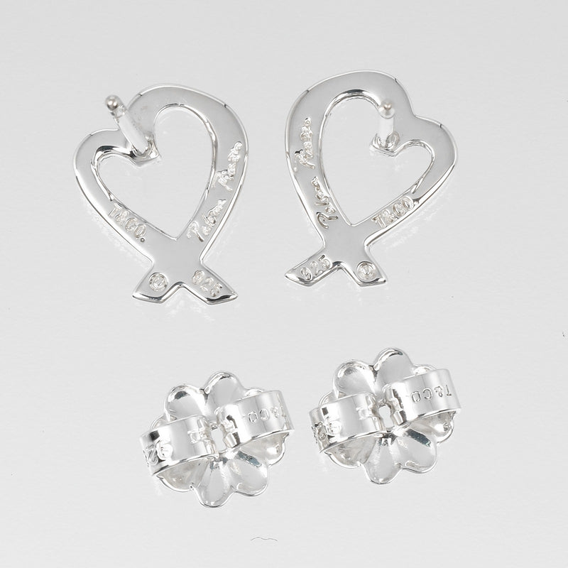 [Tiffany & co.] Tiffany 
 Arete del corazón frotando 
 Silver 925 alrededor de 1.22g de corazón amoroso Damas un rango