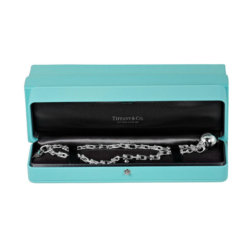 [Tiffany＆Co。]蒂法尼 
 硬件小包裹手镯 
 银925大约45.6克硬件小包装女士